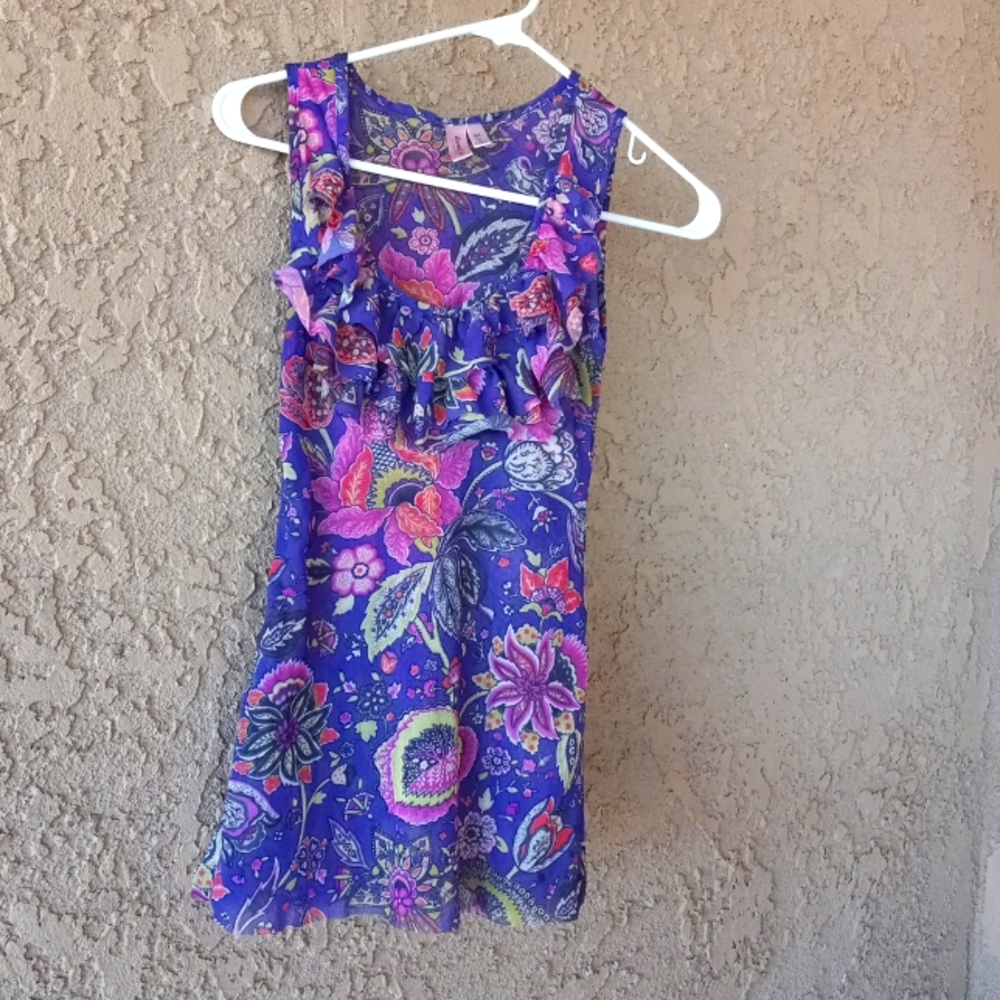 Sweet Peas Staci Frati Mesh Floral Top M
